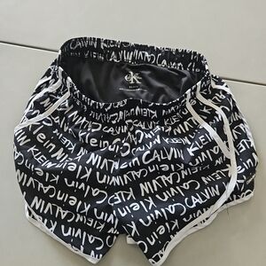 Calvin Klein Black and White Patterned Shorts